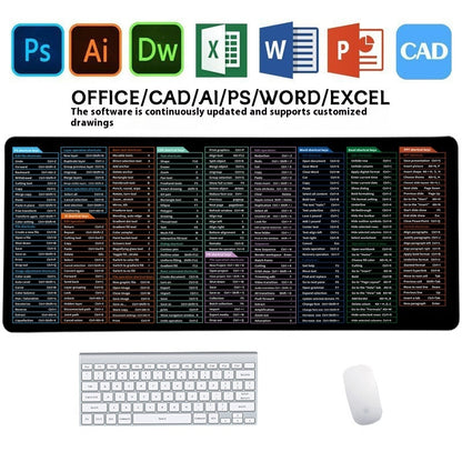 desialy™ Mouse Pad EXCEL/WORD/PS/CAD/OFFICE Shortcuts