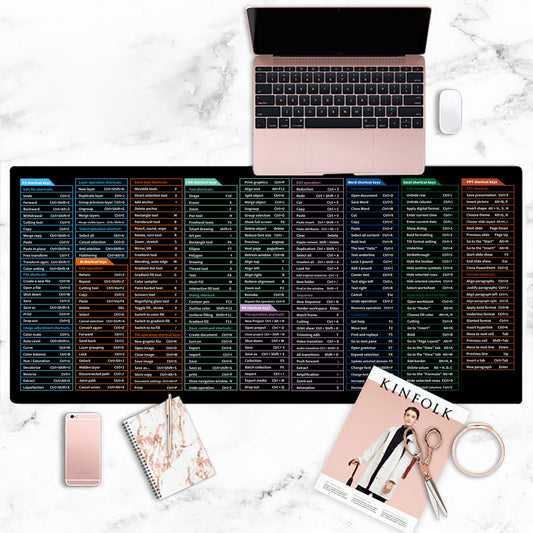 desialy™ Mouse Pad EXCEL/WORD/PS/CAD/OFFICE Shortcuts